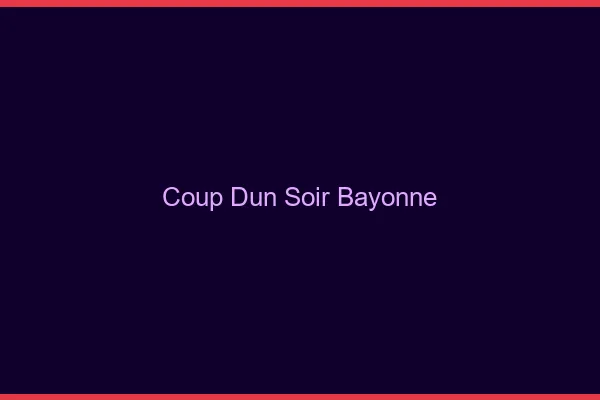 Coup d'un soir Bayonne
