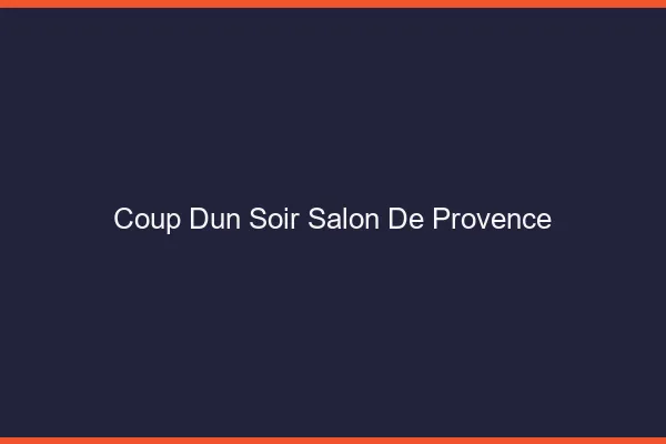 Coup d'un soir Salon-de-Provence