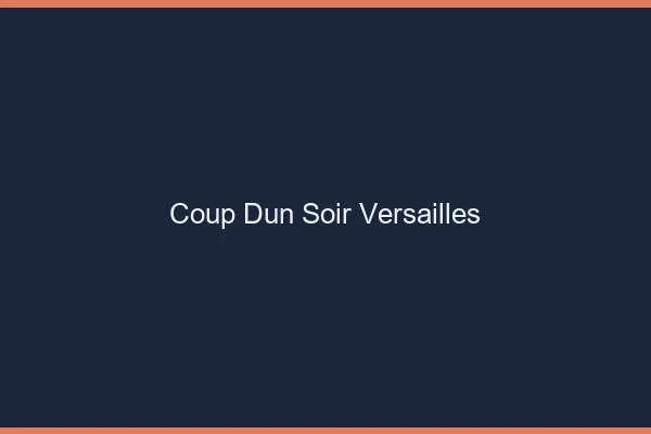 Coup d'un soir Versailles